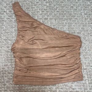 One-Shoulder Burnt Orange Top